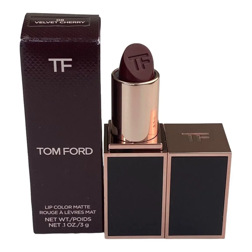 Tom Ford Matte Lipstick 08 Velvet Cherry Lip Colour Limited‎ Edition Case NIB